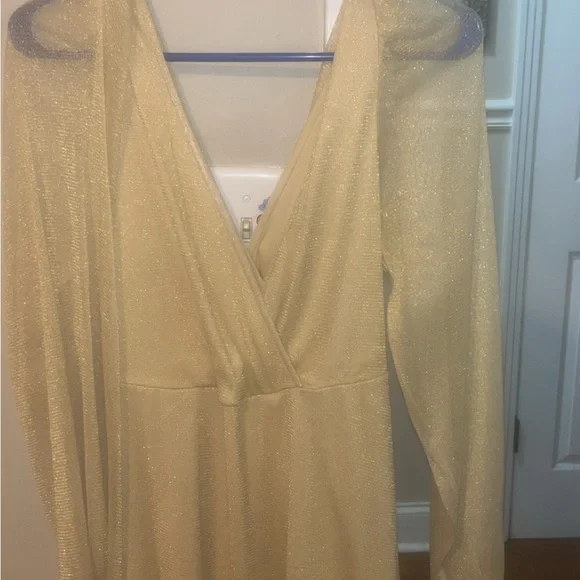 Torrid Shimmering Cream Long Sleeve Dress - Picture 1 of 2